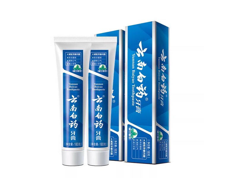云南白药牙膏成人留兰薄荷冬青香型清新护龈亮白套装