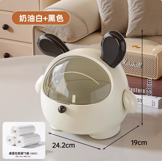 桌面垃圾桶高颜值家用客厅卧室桌上台面可爱少女卡通迷你小纸篓盒